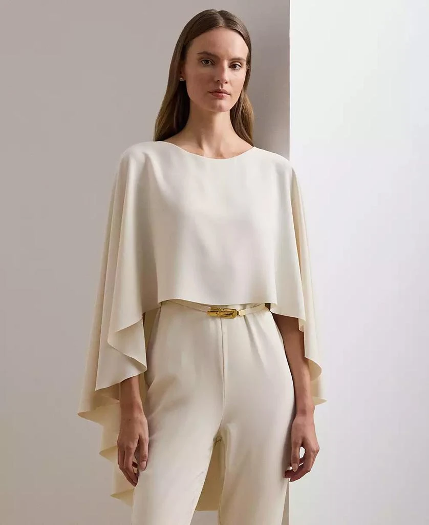 Ralph Lauren Women's Belted Cape Georgette Jumpsuit 3