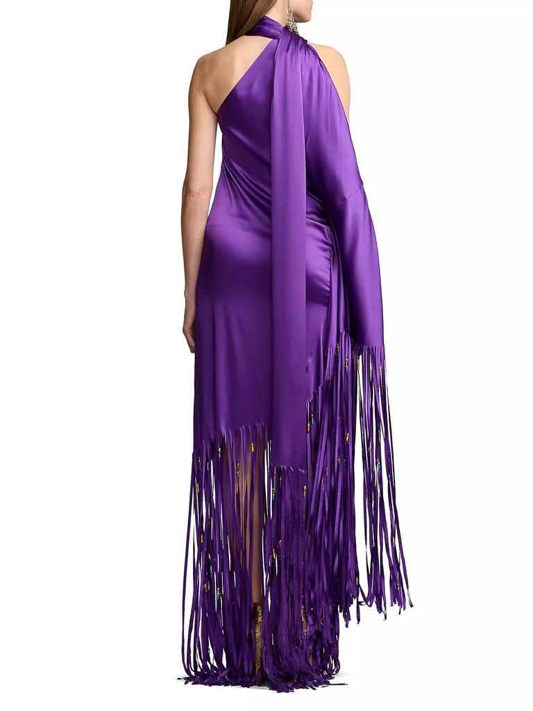 Ralph Lauren Marlee Fringed Silk Halterneck Dress 5