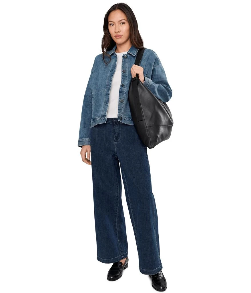 Eileen Fisher Petite Cotton Stretch Denim Classic Collar Jacket 2