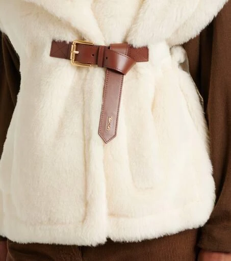 Max Mara Abavo wool and silk teddy cape 5