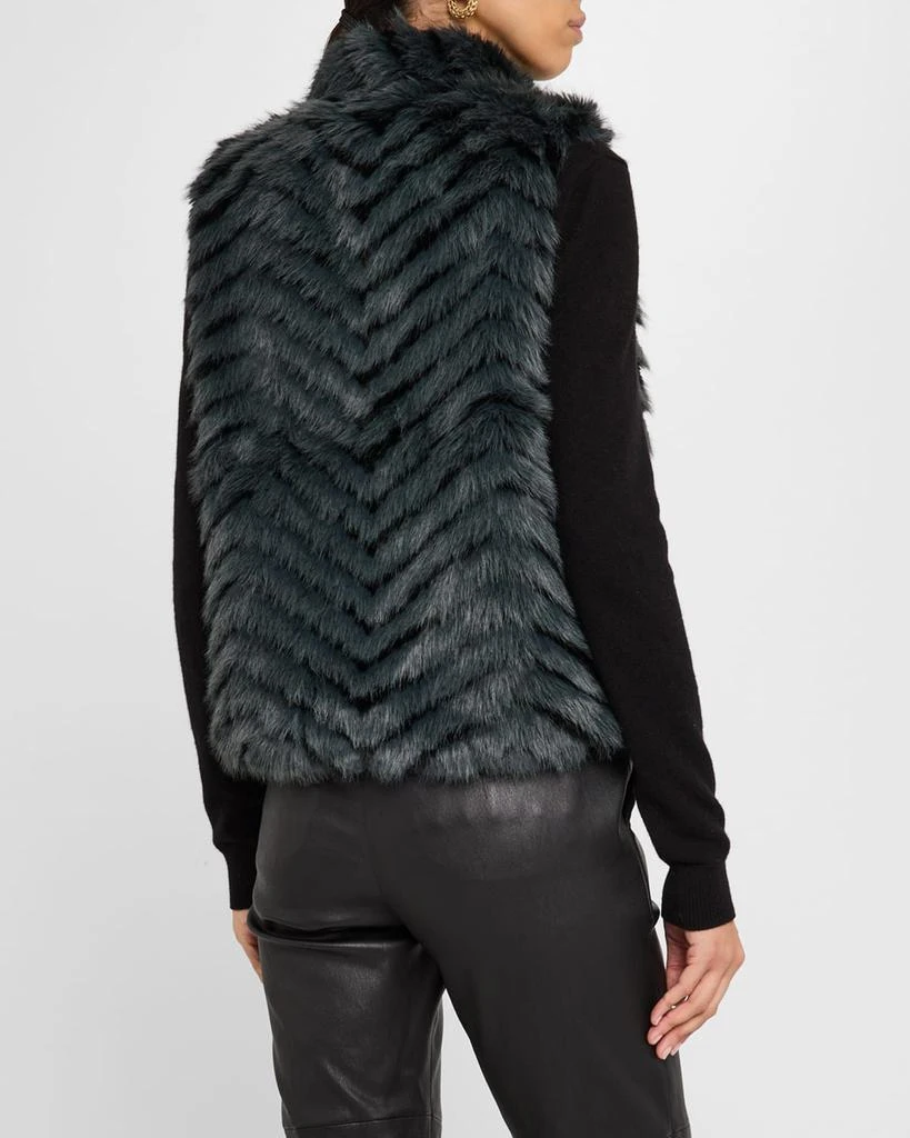 La Fiorentina Plush Faux Fur Striped Vest 3