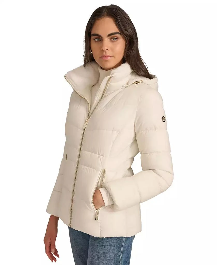 Calvin Klein Petite Faux-Fur-Lined Hooded Puffer Coat 3