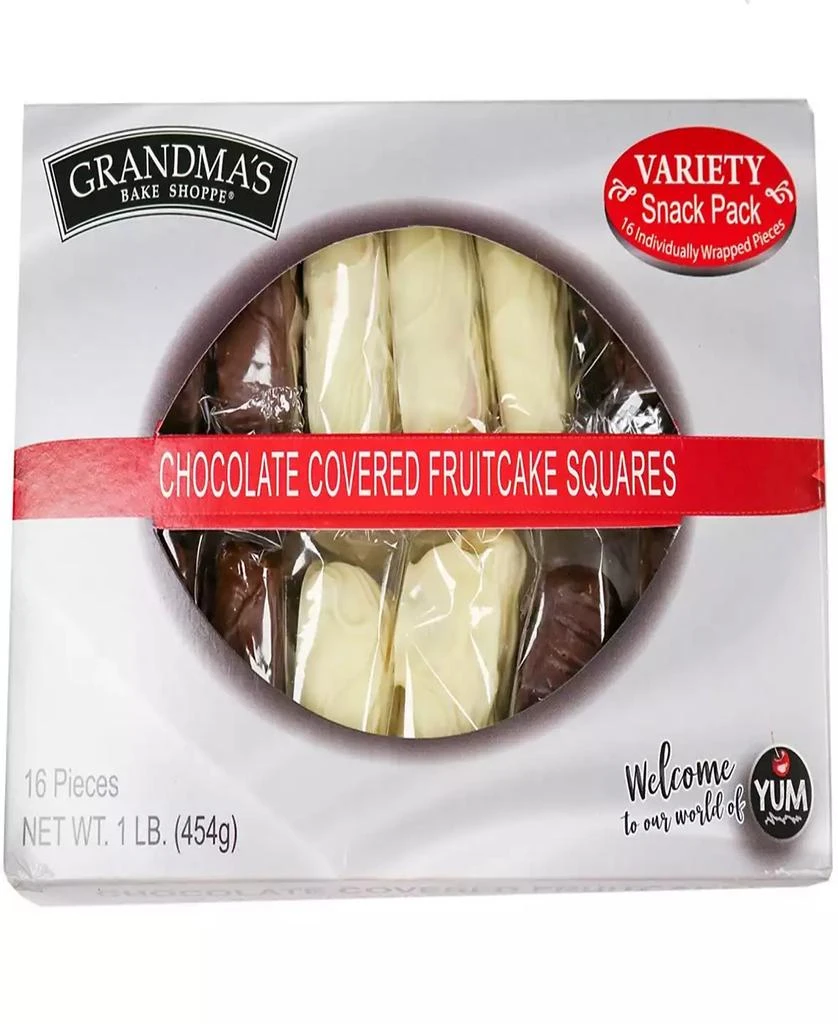 Beatrice Bakery Co. Chocolate Covered Fruitcake Squares Variety Pack, 16 Piece