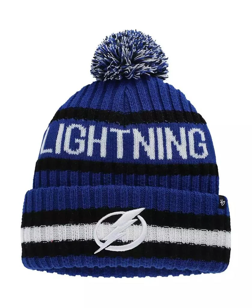 47 Brand Men's Blue Tampa Bay Lightning Bering Cuffed Knit Hat with Pom 1