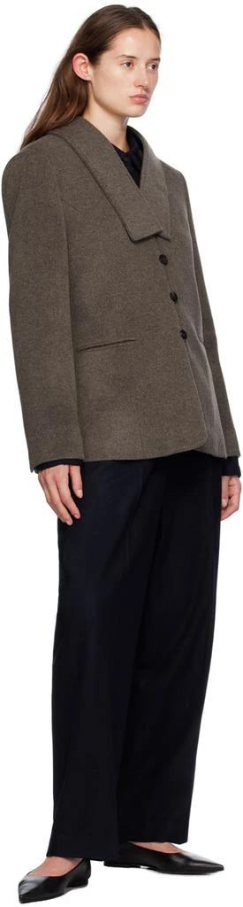 LE17SEPTEMBRE Brown Muffler Collar Blazer 5