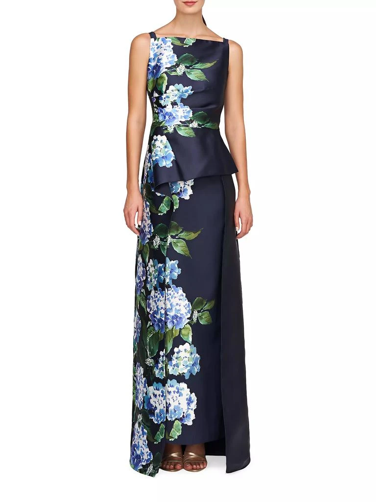 Kay Unger Barbara Hydrangea Mikado Walk-Thru Gown 2