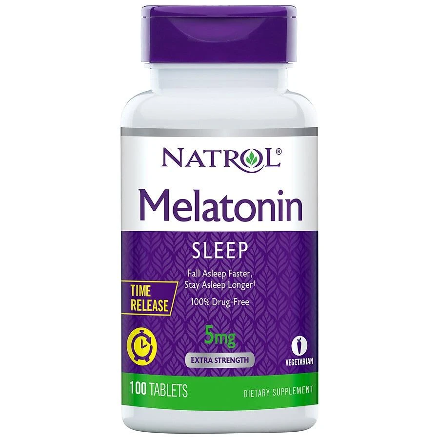 Natrol Melatonin 5mg, Sleep Support, Extra Strength, Time Release Tablets 1