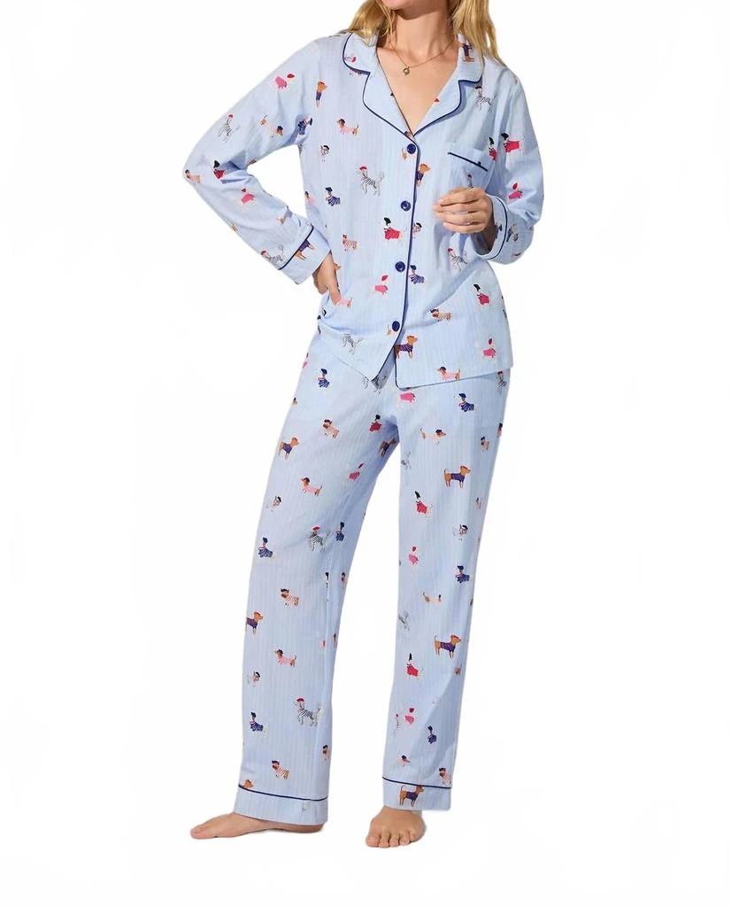 BedHead PJs Dog Print Pajama Set In French Pups