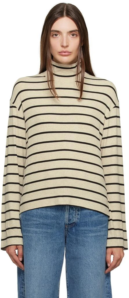 Citizens of Humanity Beige & Black Selma Turtleneck 1