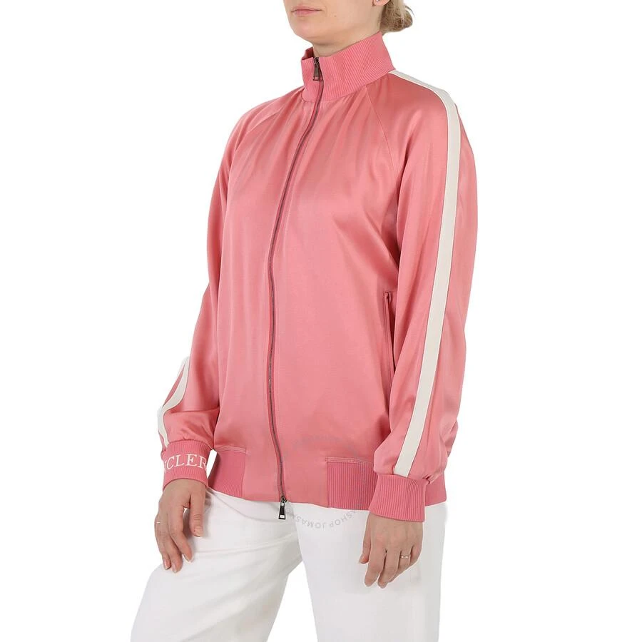 Moncler Ladies Pink Satin Track Jacket 3