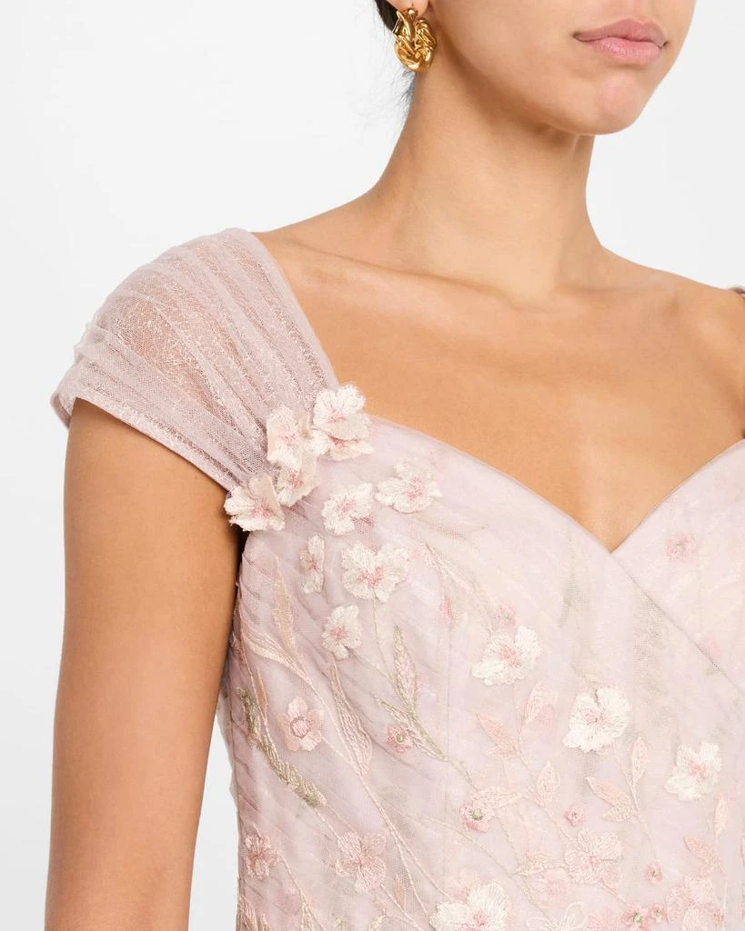 Teri Jon Floral-Embroidered Tulle Gown 5