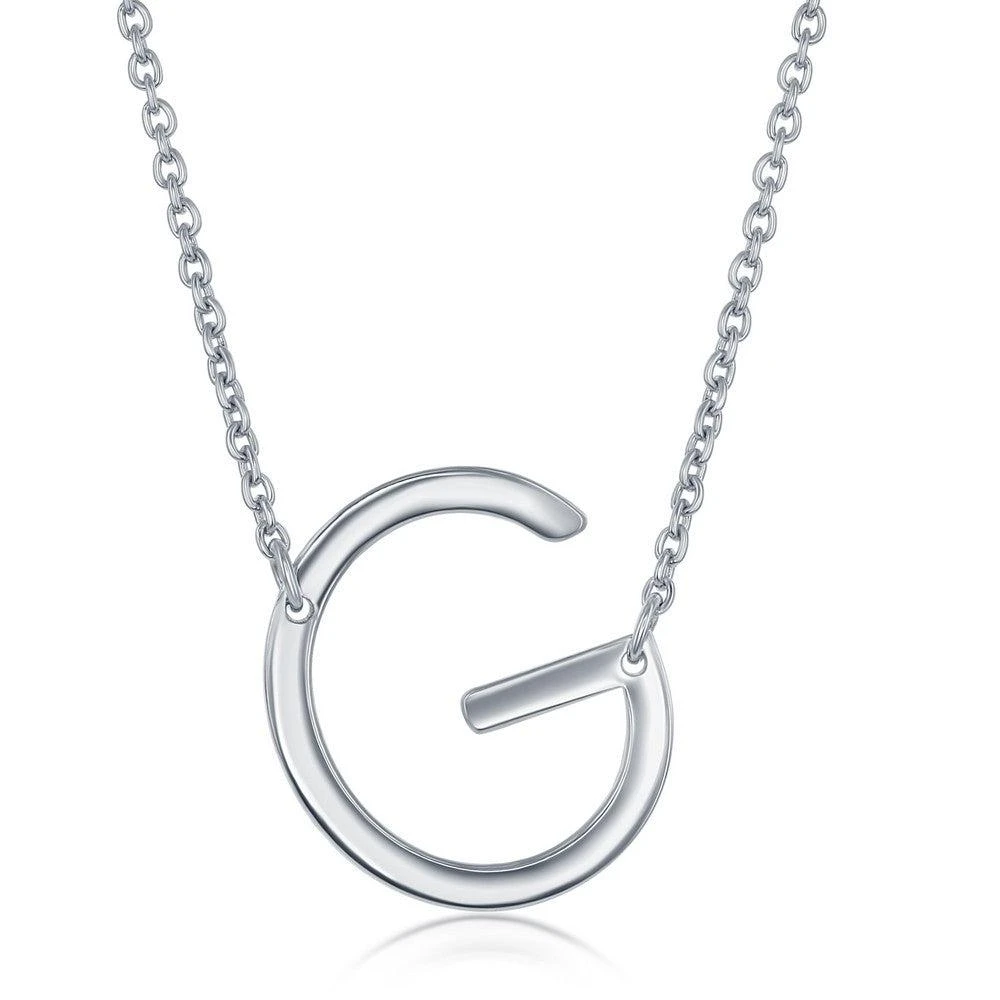 Simona Sterling Silver Sideways Initial Necklace 16