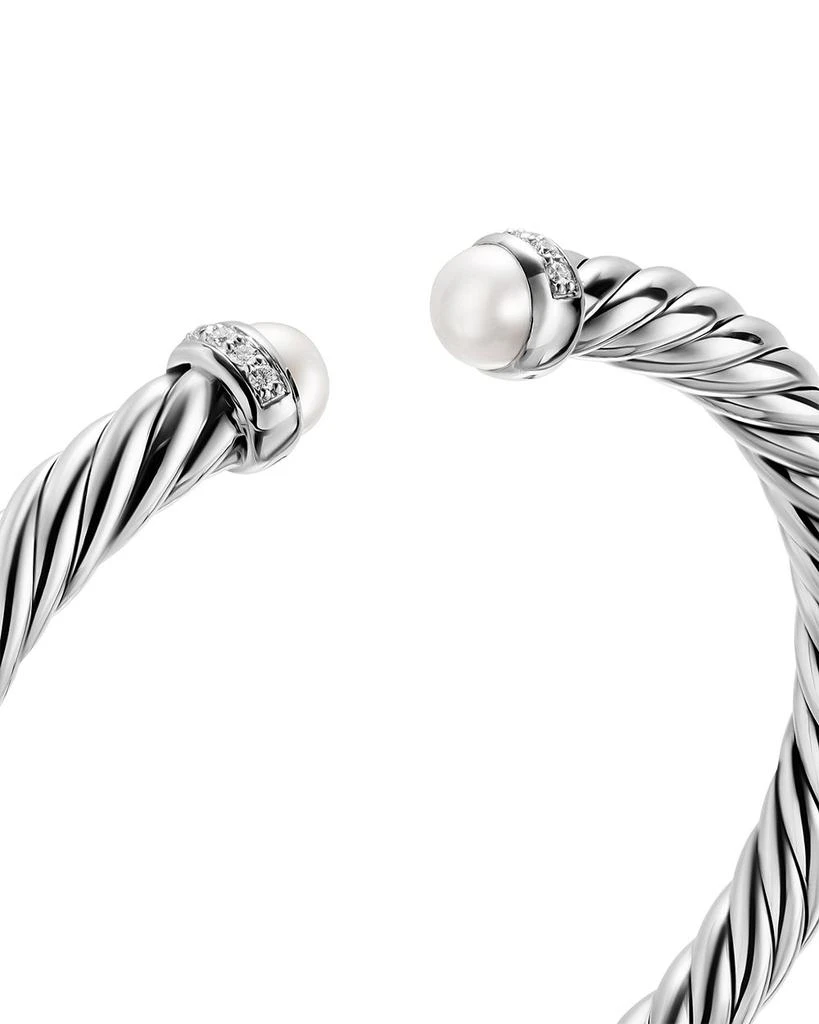 David Yurman Cable Flex® Bracelet in Sterling Silver with Pearls and Diamonds, 6mm 5
