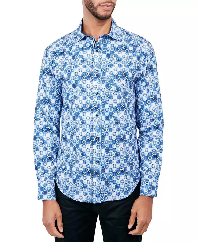 Society of Threads Men's Regular-Fit Non-Iron Performance Stretch Geo-Print Button-Down Shirt 1