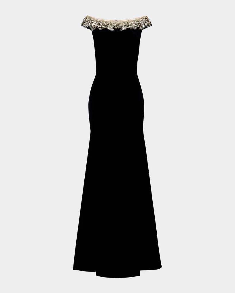 Jenny Packham Azalea Crystal Off-The-Shoulder Gown 1
