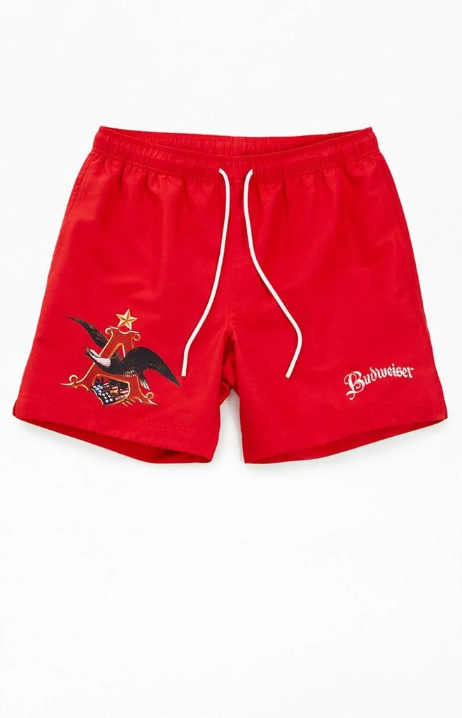 Budweiser By PacSun Logo Volley 6.5" Swim Trunks 1
