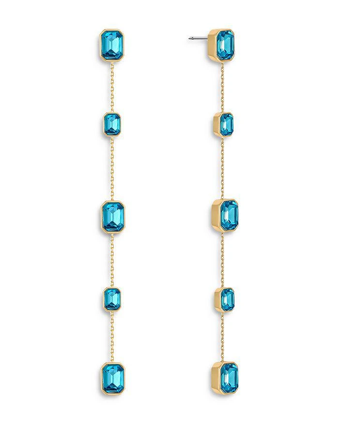 Ettika Jewelry Color Crystal Linear Drop Earrings in 18K Gold Plated 2