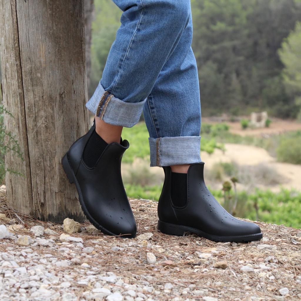 JULES & JENN Bottines Pluie Noir - Femme