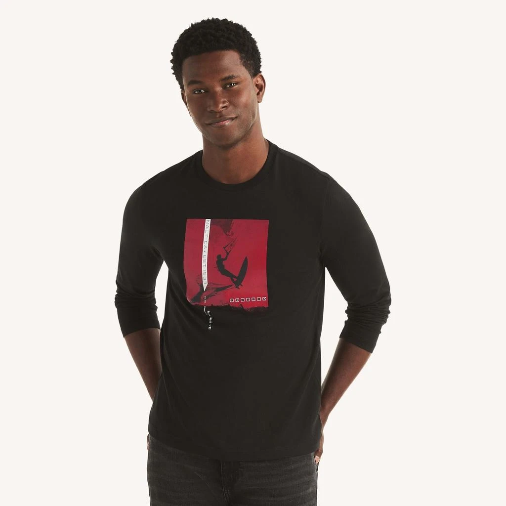 Nautica Mens 1983 Graphic Long-Sleeve T-Shirt