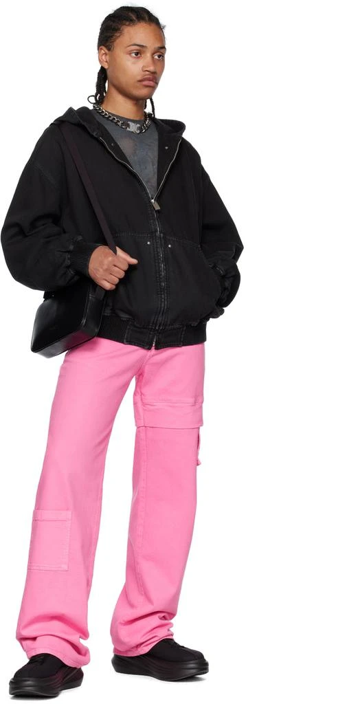 1017 ALYX 9SM Pink Oversized Denim Cargo Pants 4