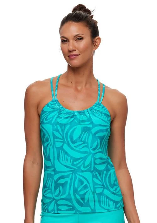 Next By Athena Tiki Bar Third Eye Shirred Tankini Swim Top 1