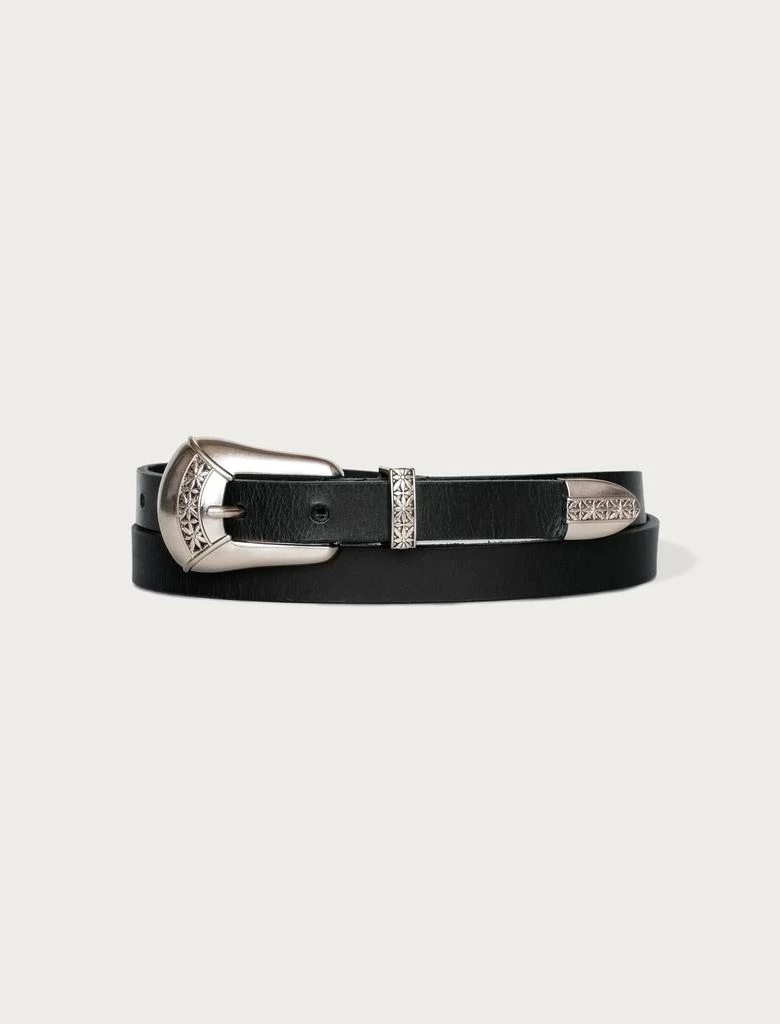 Lucky Brand Leather Belt With Western Buckle Set 1