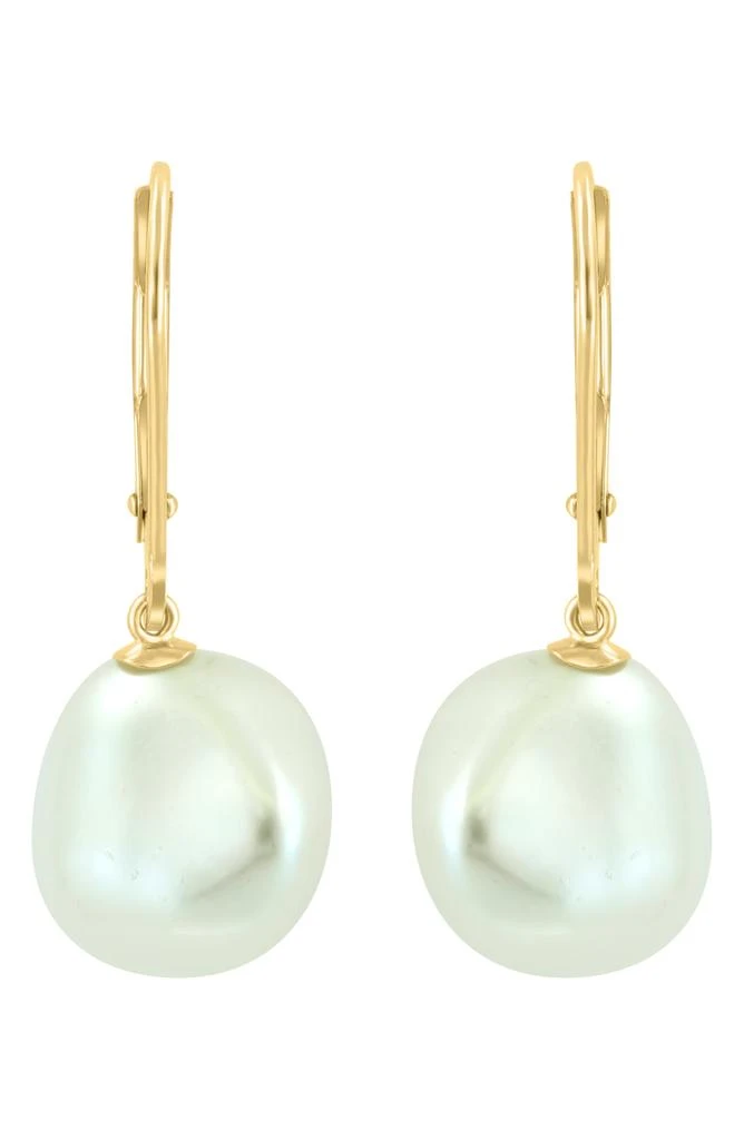 Effy 14K Yellow Gold 10mm Freshwater Pearl Drop Lever Back Earrings