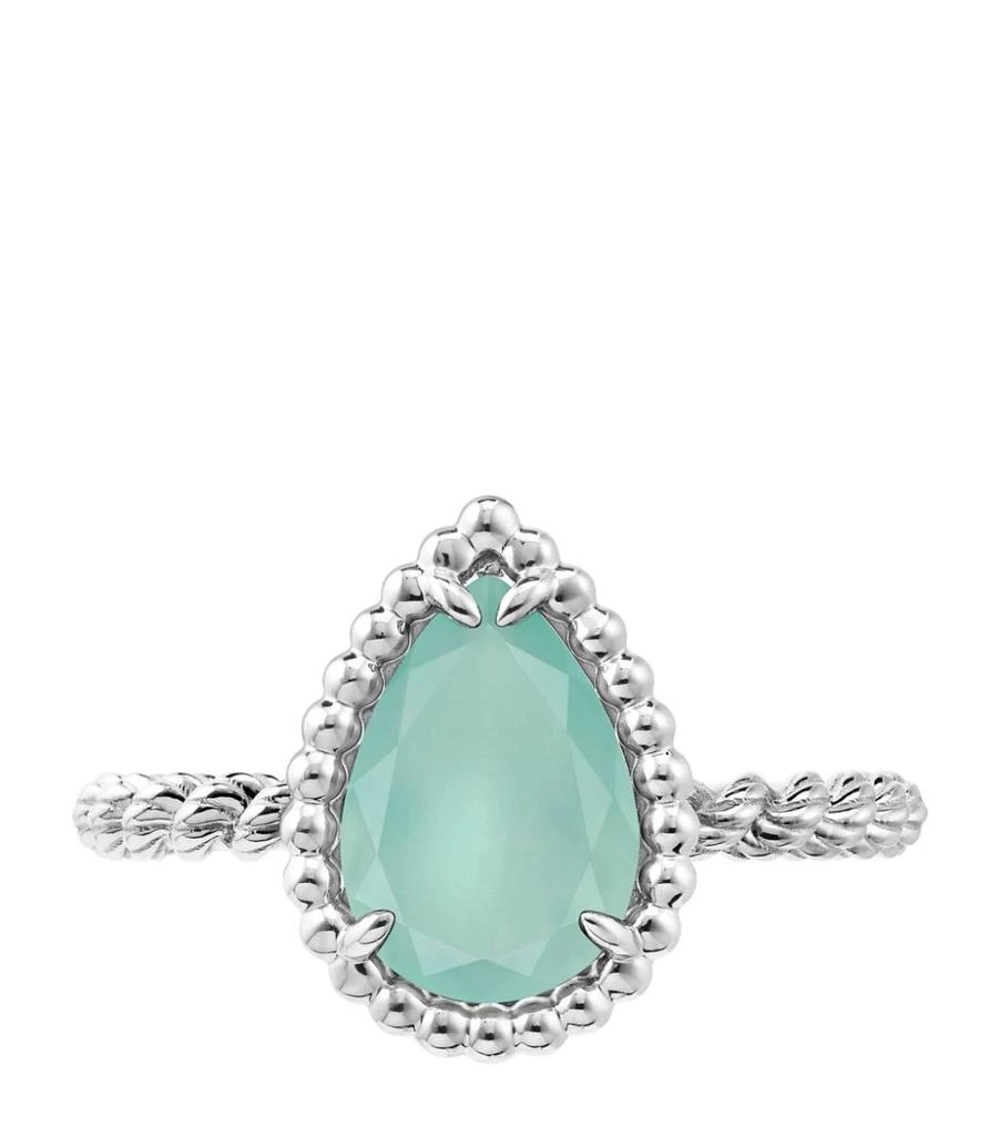 Boucheron White Gold and Aquaprase Serpent Bohème Ring 3