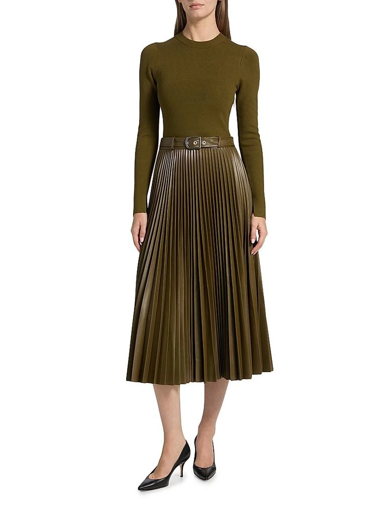 SIMKHAI Abilene Mixed-Media Midi-Dress 3