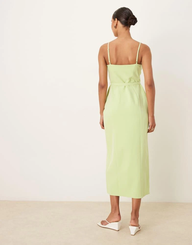 Shop ASOS DESIGN slash neck belted midi dress with pockets in lime on Sale  at BeyondStyle  Get 16% Off ASOS DESIGN slash neck belted midi dress with  pockets in lime with