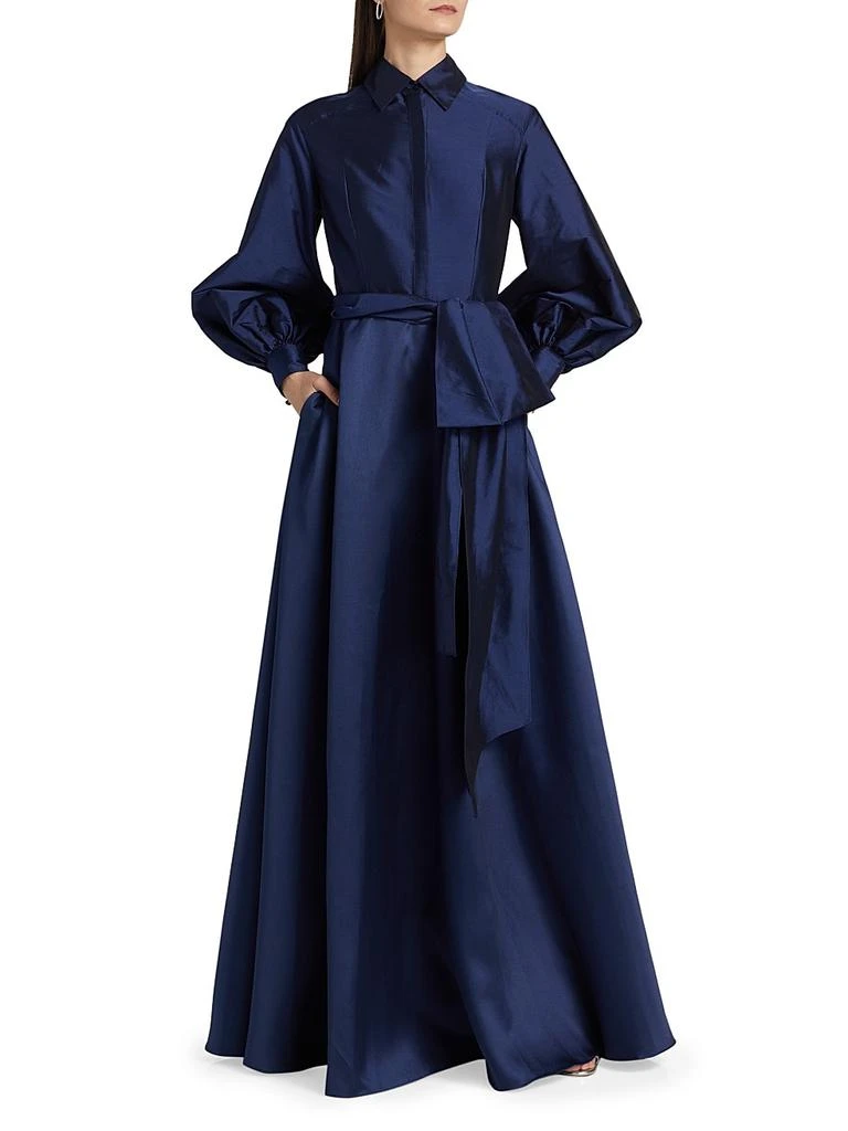 Theia Frieda Taffeta Shirtdress Gown 2