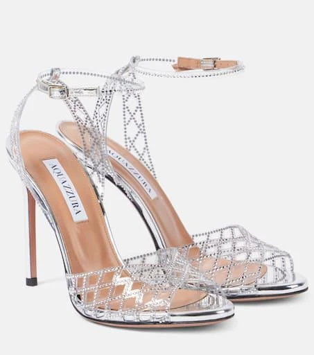 Aquazzura Lumiere 105 embellished PVC sandals 1