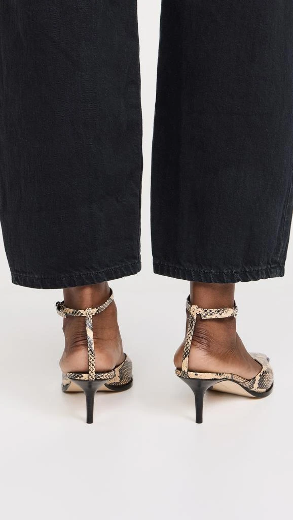 AEYDE Sarina Snake Print Calf Leather Latte Pumps 3