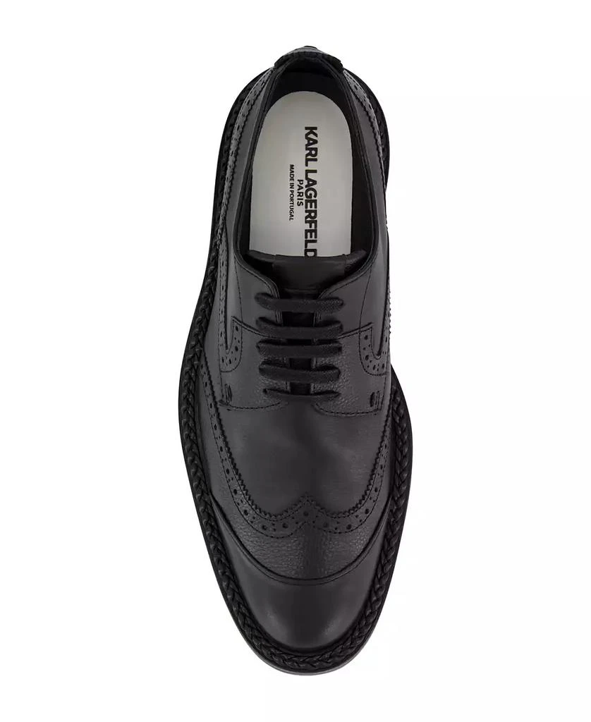 Karl Lagerfeld Paris Men's White Label Leather Wingtip Dress Shoes 4
