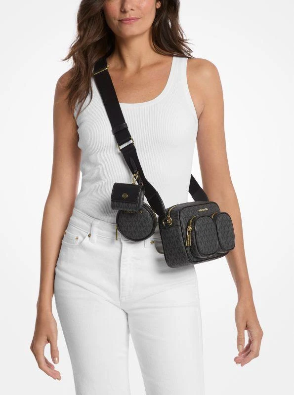 Michael Kors Jet Set Medium Signature Logo Crossbody Bag with Case for Apple Airpods Pro® 3