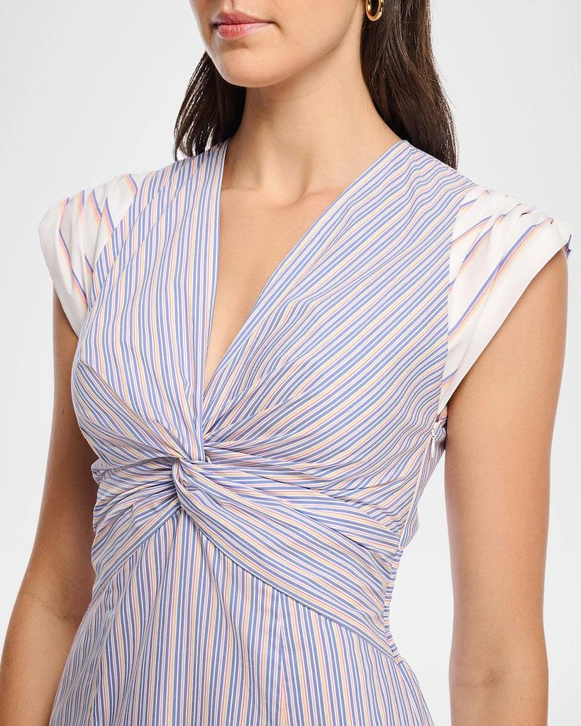 Shoshanna Avalynn V-Neck Striped Midi Dress 4