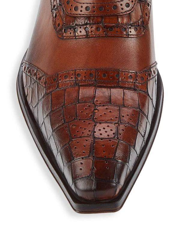 Jo Ghost Croc Embossed Leather Monk Shoes 5