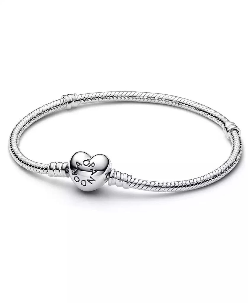 PANDORA Sterling Silver Moments Heart Clasp Snake Chain Bracelet 1
