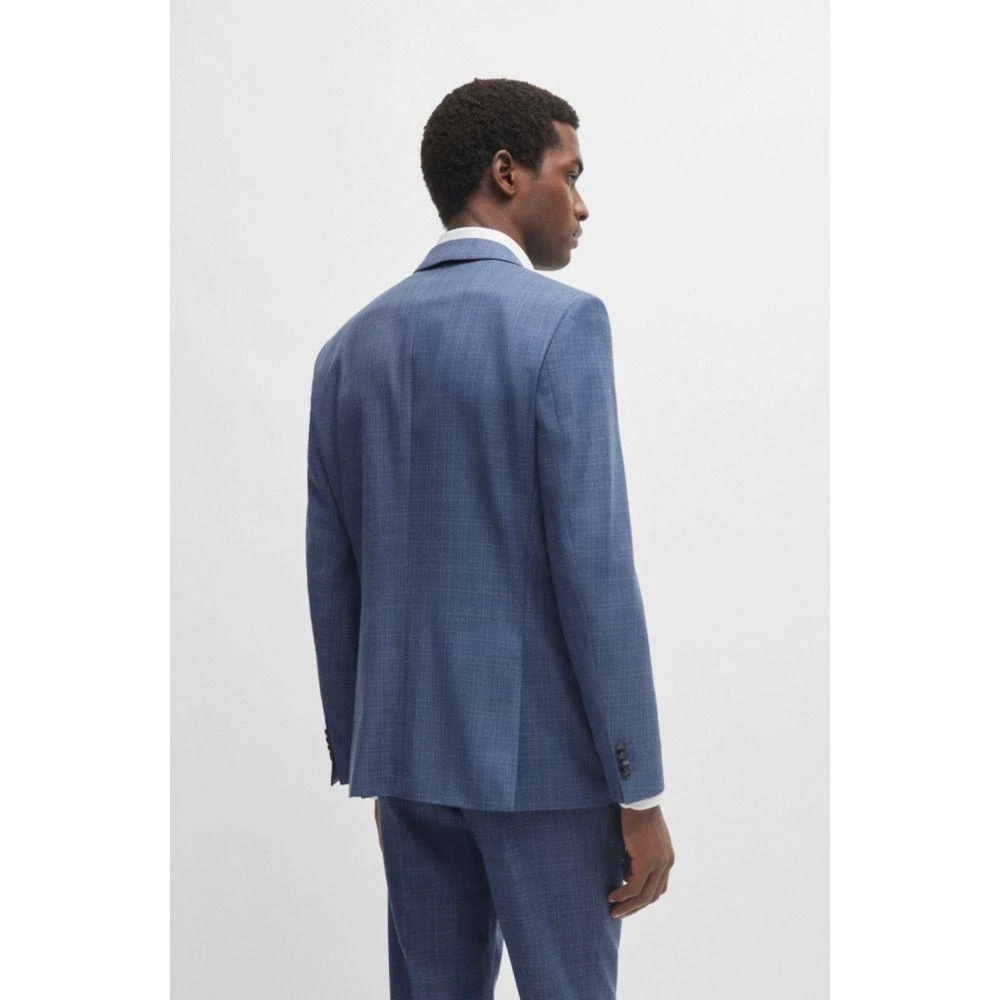 Hugo Boss Slim-fit suit in checked virgin-wool serge 4