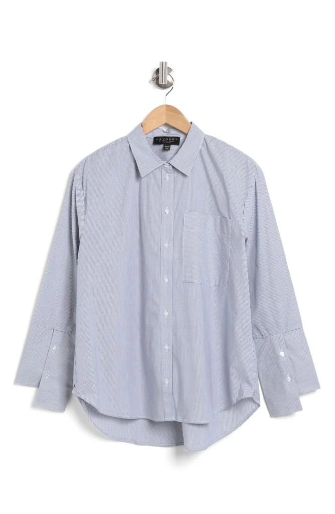 Laundry by Shelli Segal Long Sleeve Cotton Poplin Button-Up Shirt 3