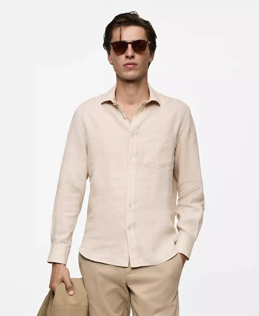 Mango Men's Linen Slim Fit Shirt 1