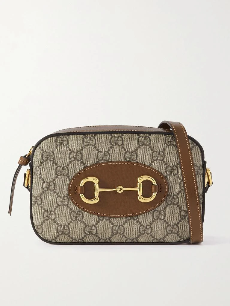 Gucci Horsebit 1955 皮革边饰帆布提花相机包 1
