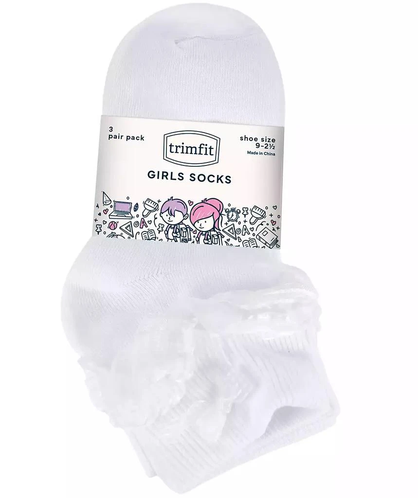 Trimfit 3-Pack Decorative Socks, Little Girls & Big Girls 2