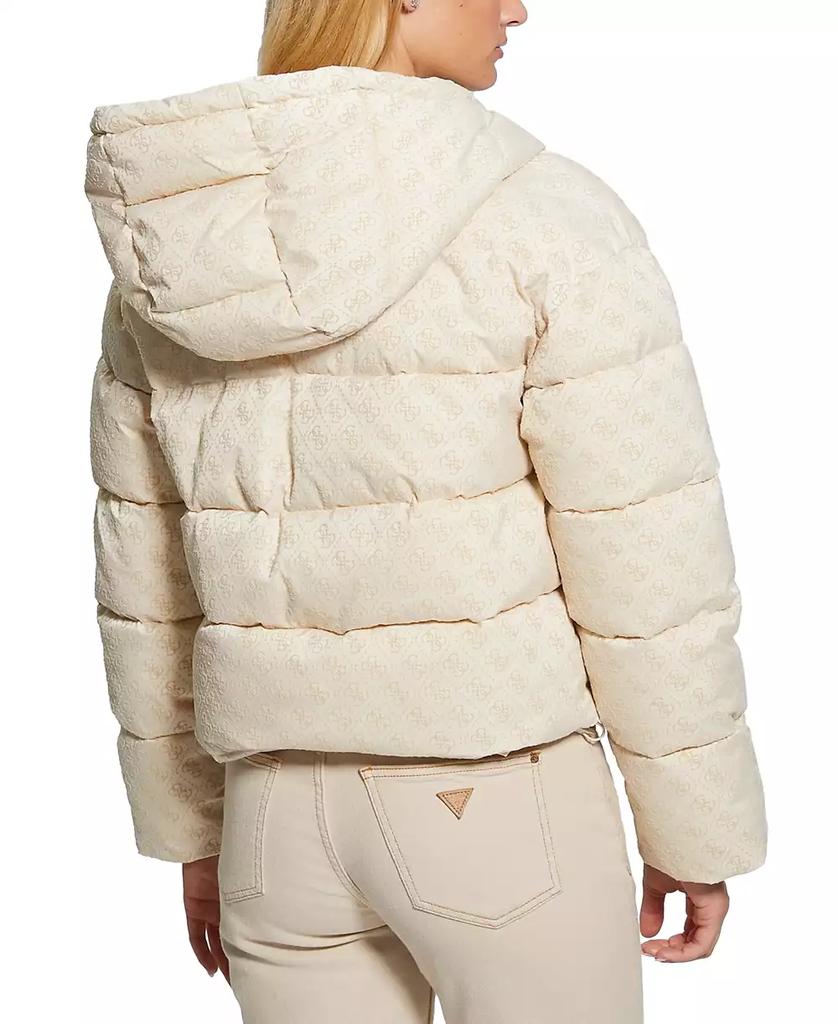GUESS Women's Daisy Hooded Logo Puffer Jacket