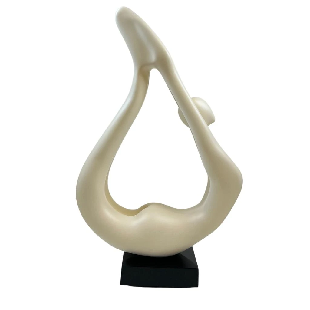 Finesse Decor Yoga White Sculpture - Gray Base 3