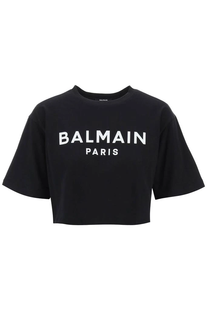Balmain logo print boxy t-shirt 1