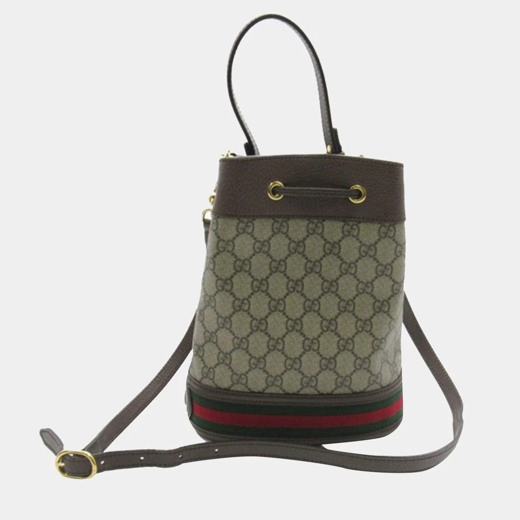 Gucci Gucci Brown Canvas GG Supreme Small Ophidia Bucket Bag 3