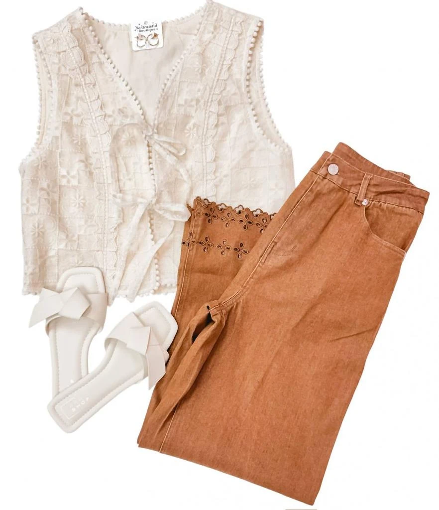 entro Entro - Women's All We Want Eyelet Trim Pants 3