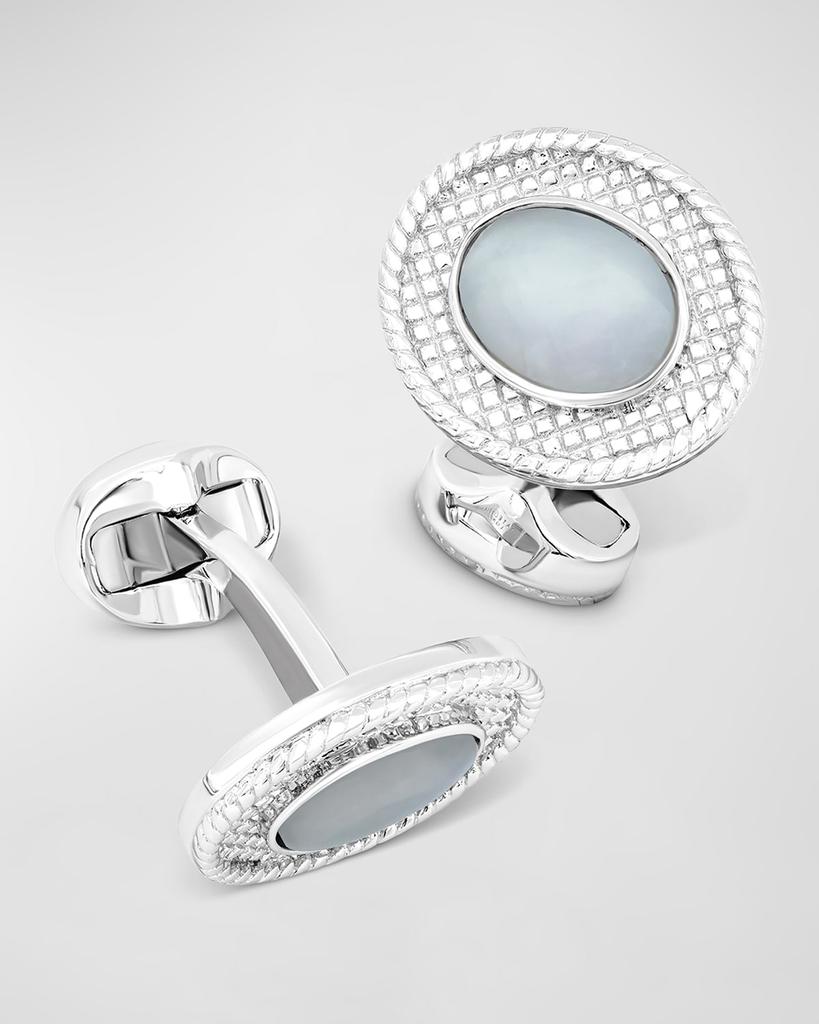 Tateossian Men's Sterling Silver Moonstone Cufflinks