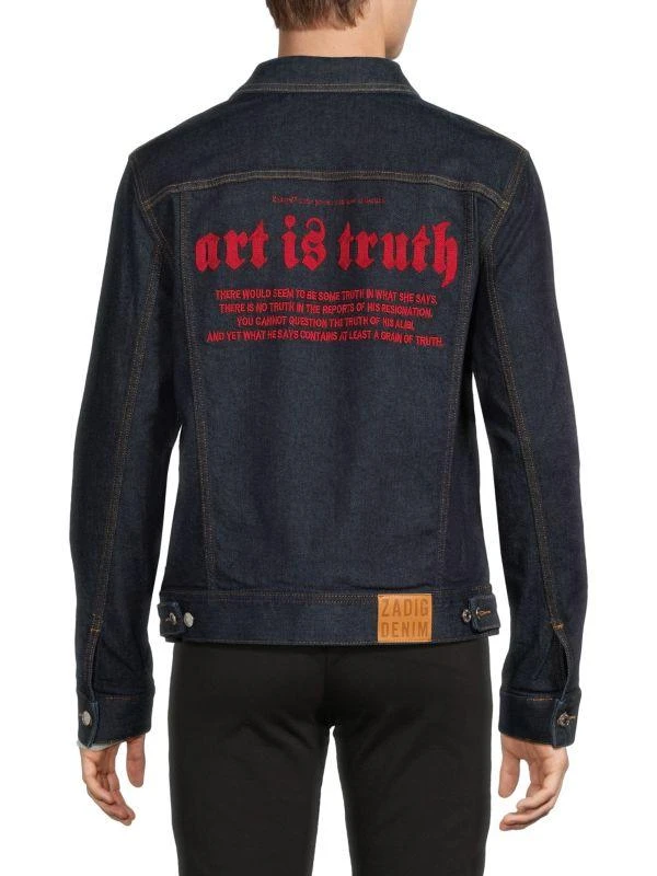 ZADIG & VOLTAIRE Art Is Truth Graphic Back Denim Jacket 2